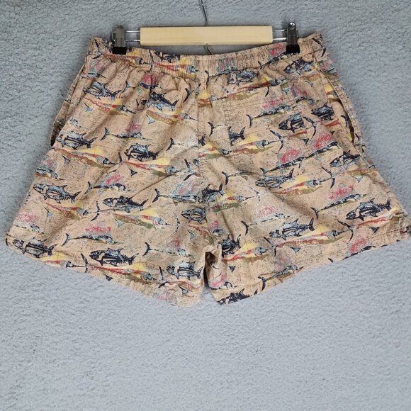 Vintage Kahala Swim Trunks Shorts Adult XL Hawaiian Fish Brief Lined Beach Tan - Picture 2 of 14